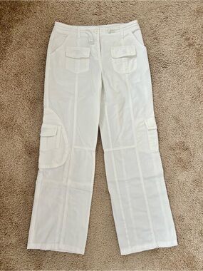 Brandy Melville White Cargo Wide-Leg Pants